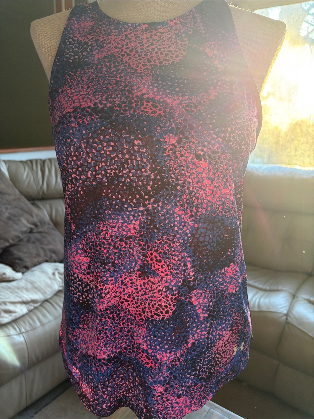 Under Armour Pink and Navy Athletic Tank Top